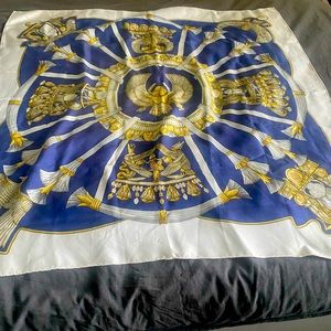 Gorgeous Authentic Silk Hermes Scarf with Falcon motif